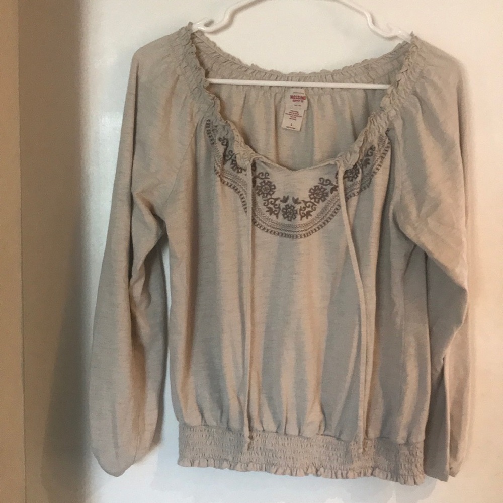 Beige top with embroidered detail